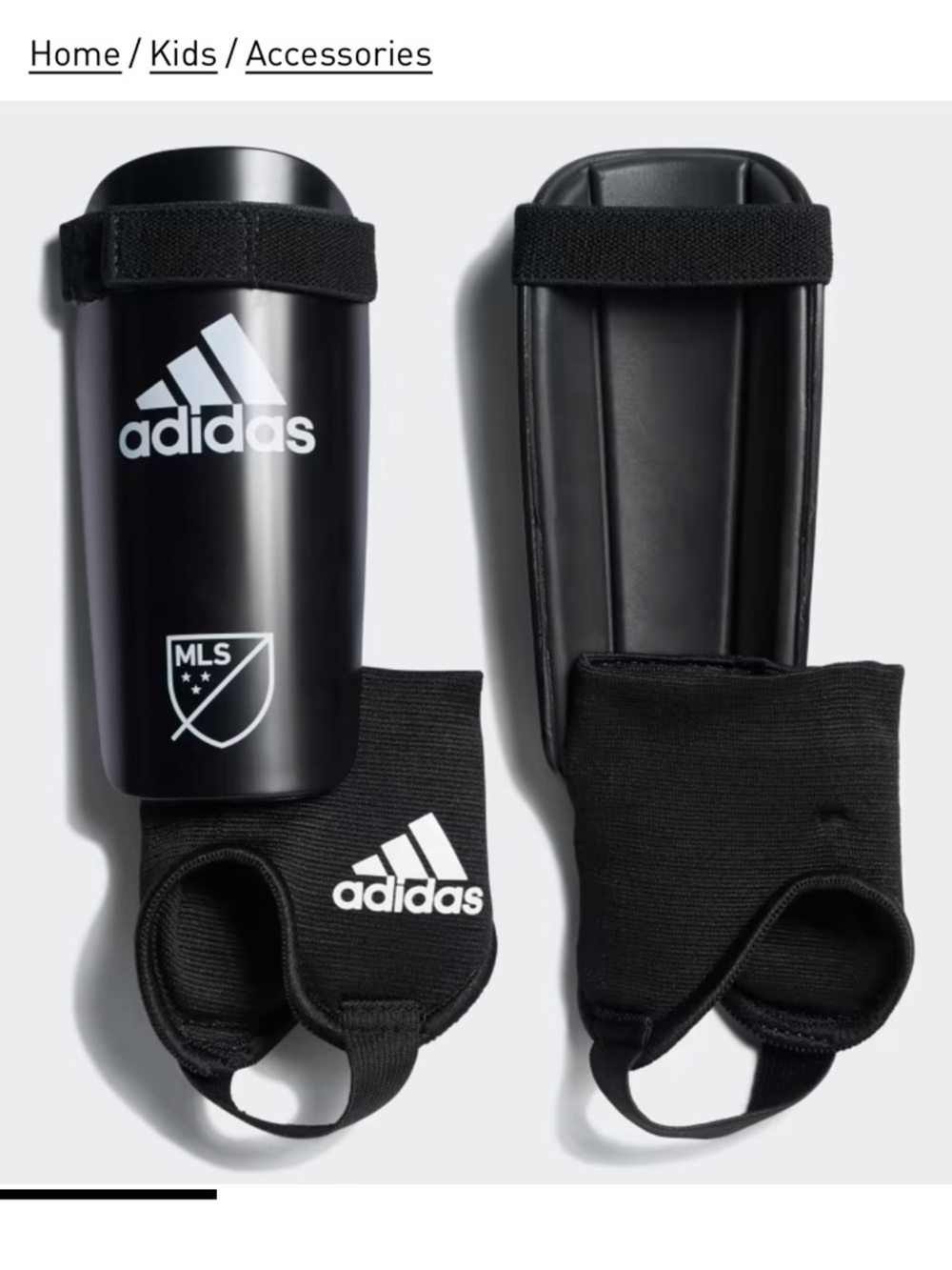 ADIDAS Youth Large MLS Shin Guard Protective Pads Ankle Protection NEW